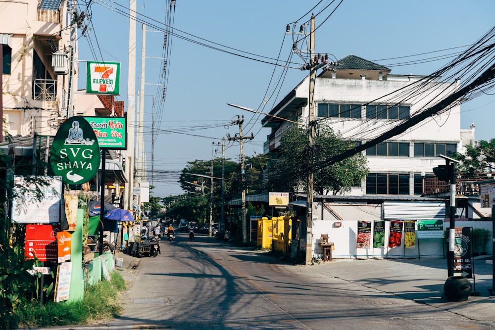 white and green street sign