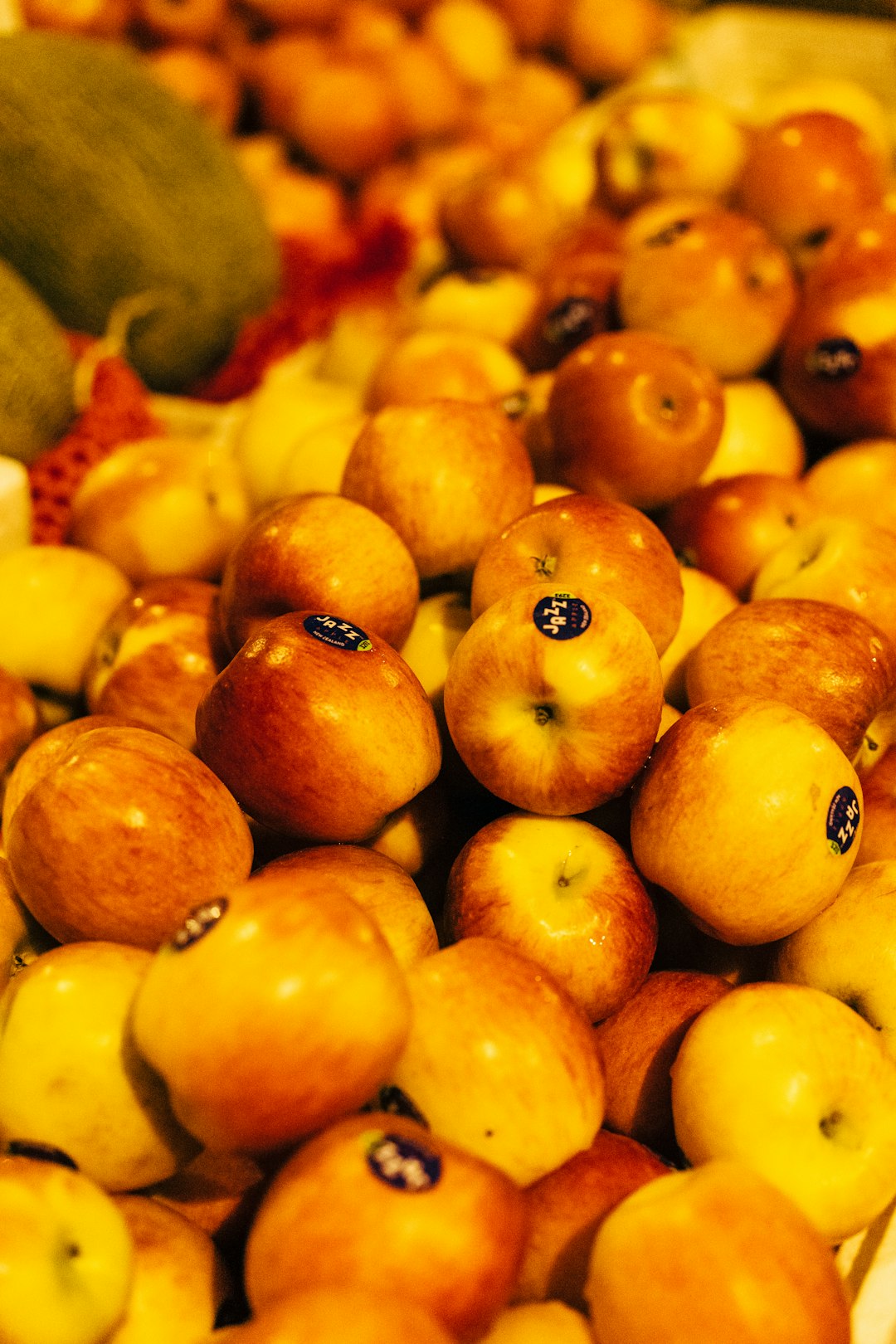 yellow and red apple fruits