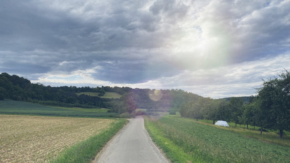 green grass field under white clouds during daytime