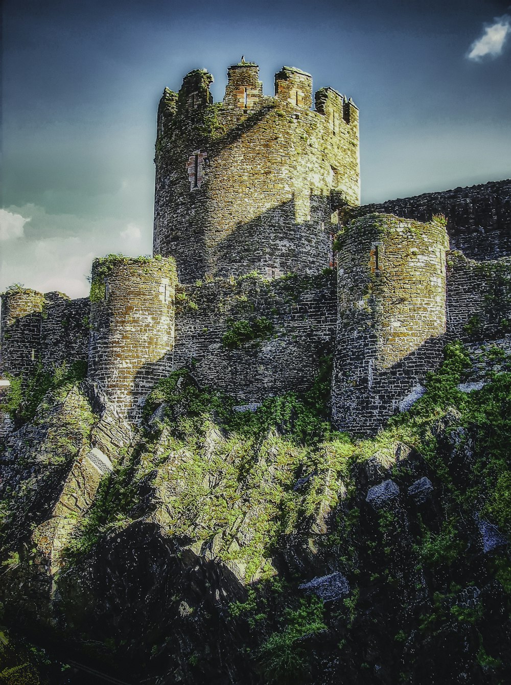 brown concrete castle on top of mountain