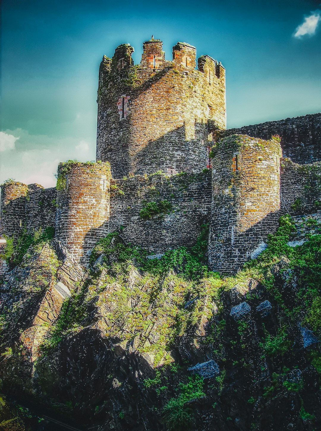 brown concrete castle on top of mountain