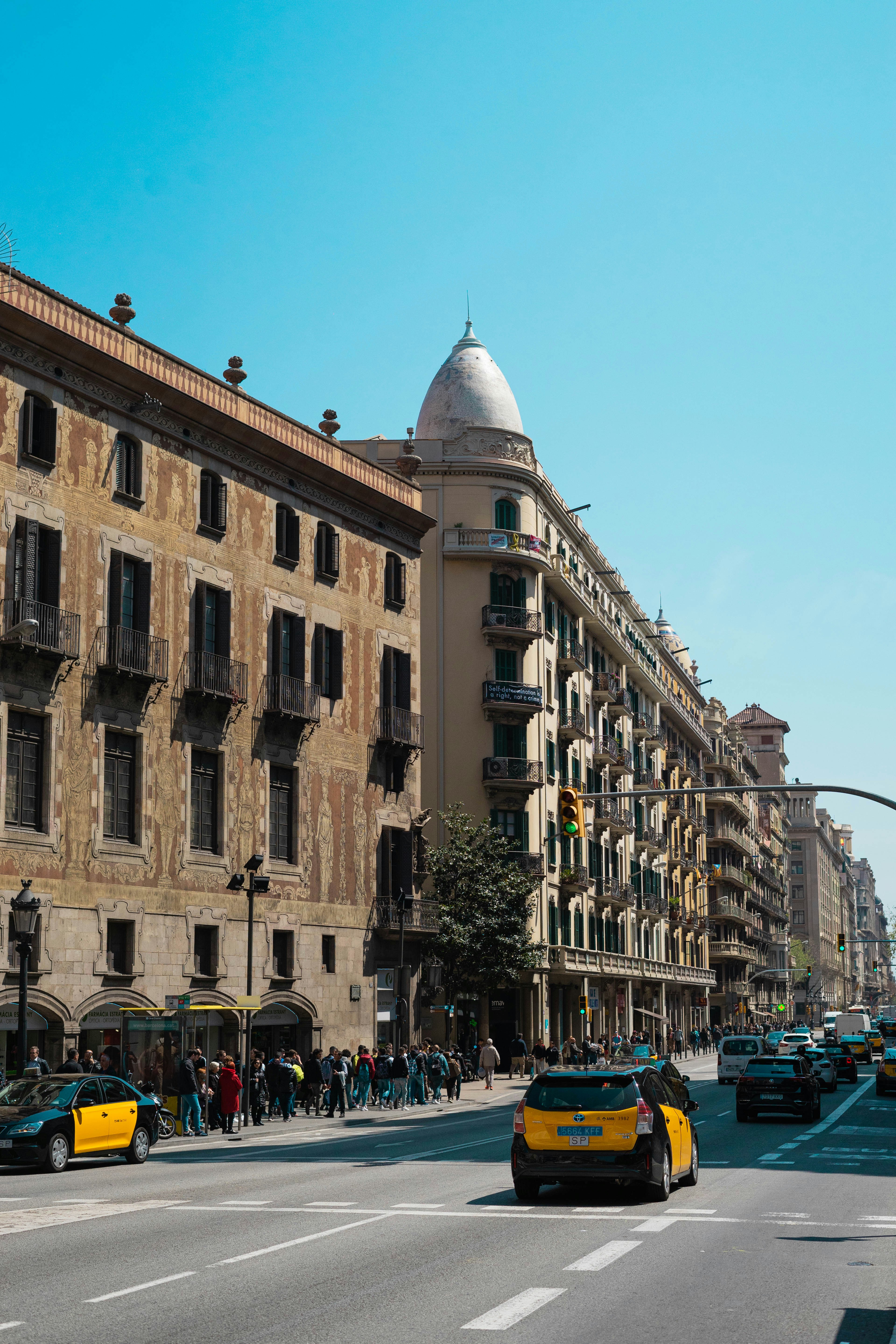 Exploring the city streets of downtown Barcelona.