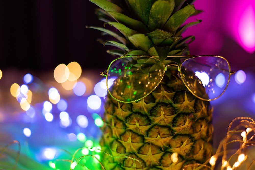 pineapple fruit in clear glass bowl