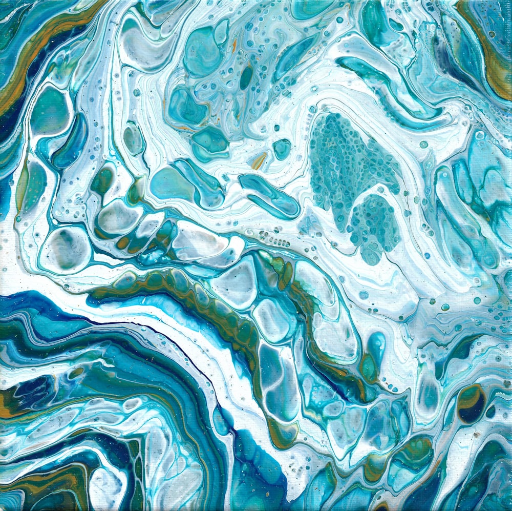 pittura astratta in bianco e blu