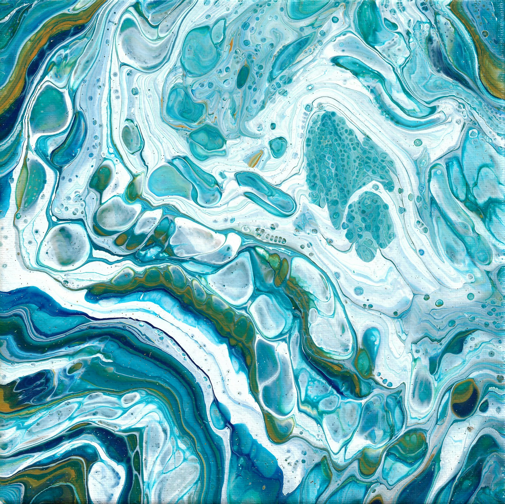 blue and white abstract painting
