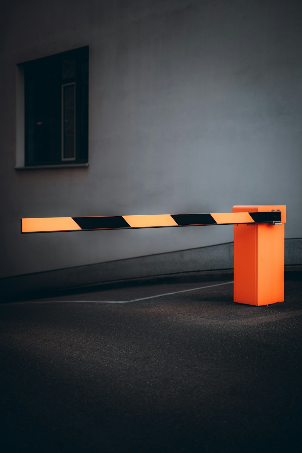 orange and white wooden bench