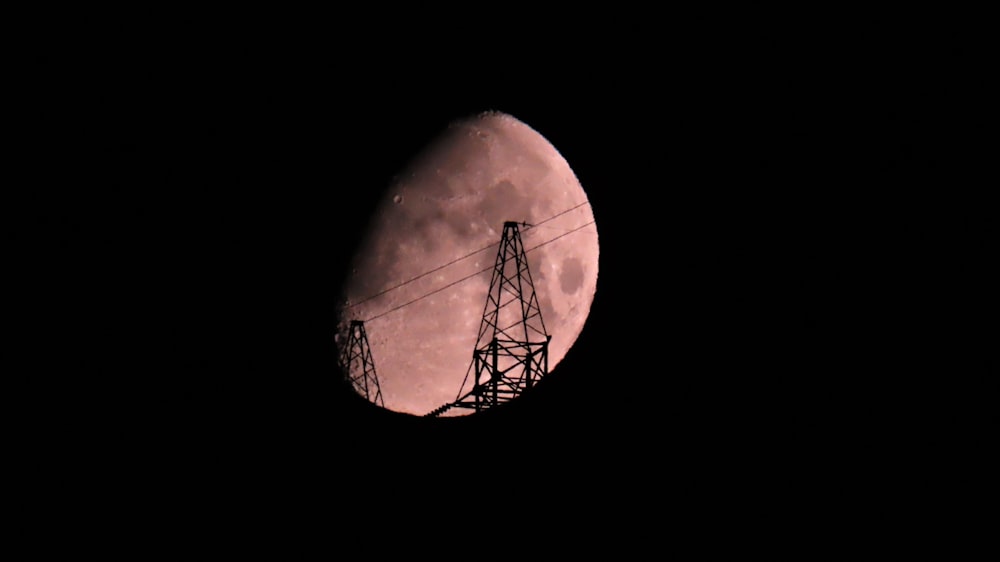 full moon in dark night sky