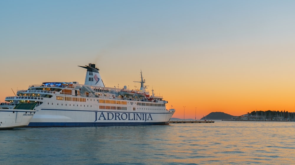 weißes Kreuzfahrtschiff tagsüber auf See