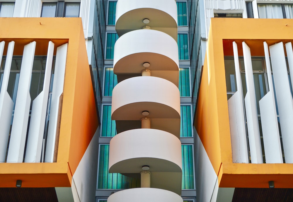 orange and white concrete building