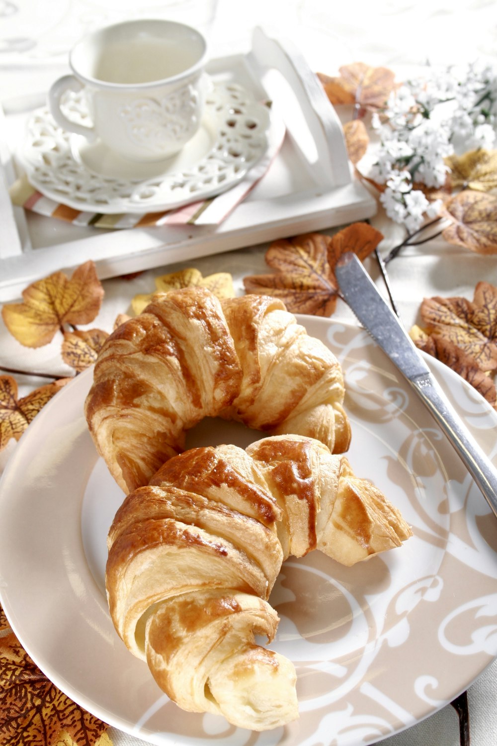 bread on white ceramic plate