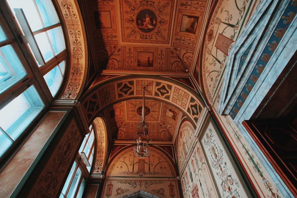 blue and brown cathedral interior