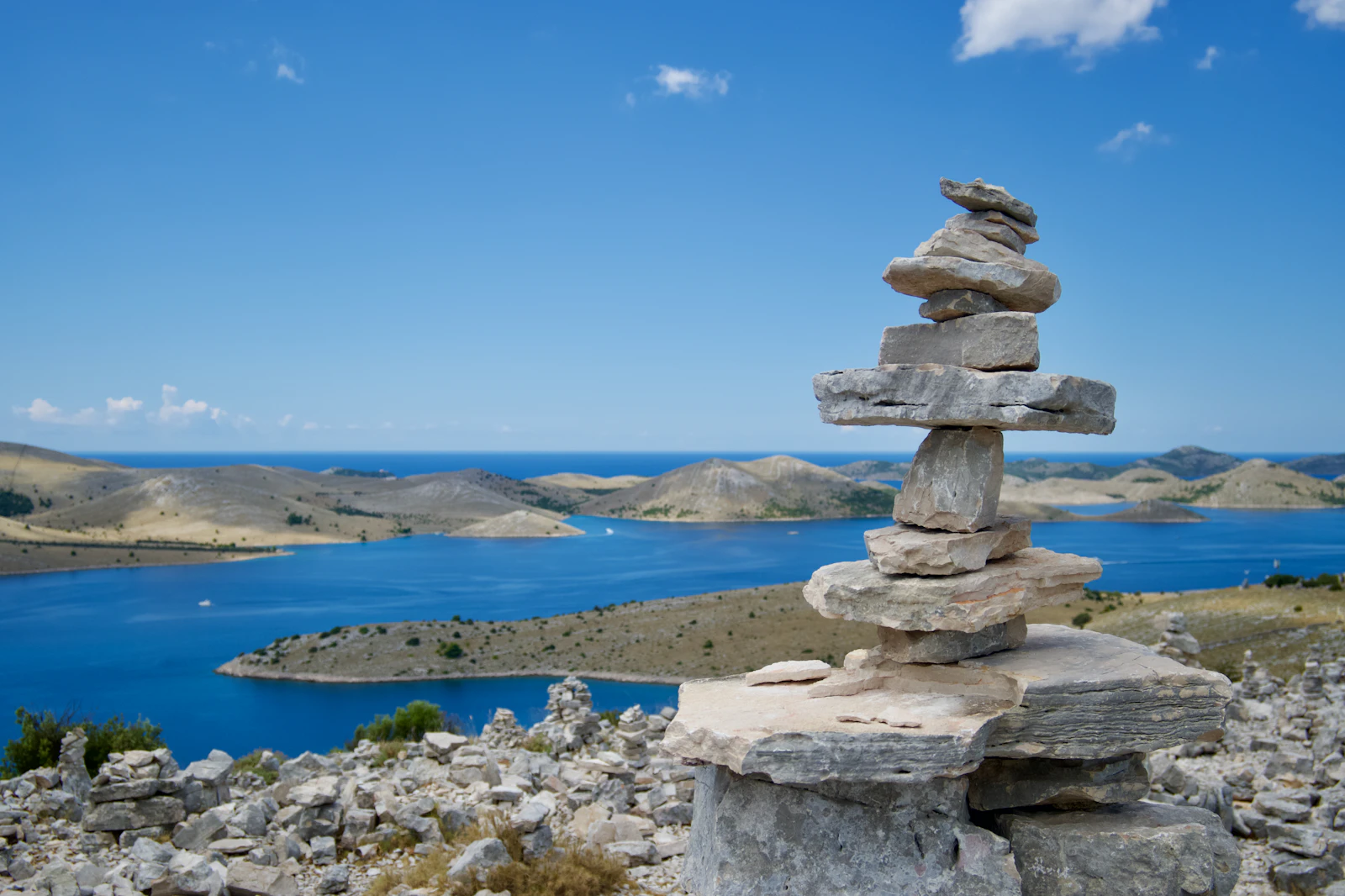Sea and island scenery in the Kornati archipelago