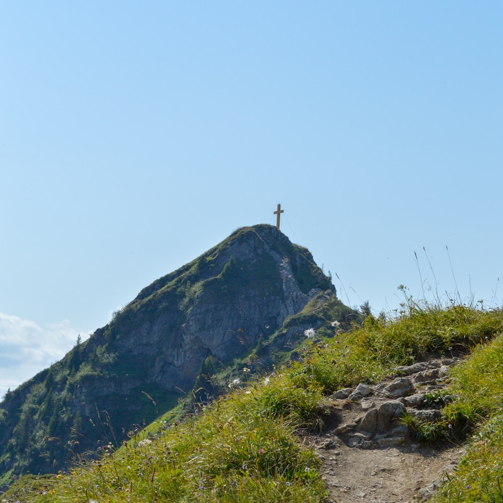 person standing on rock near mountain during daytime