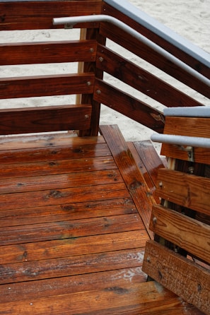 A beautifully maintained wooden deck showcasing expert craftsmanship.