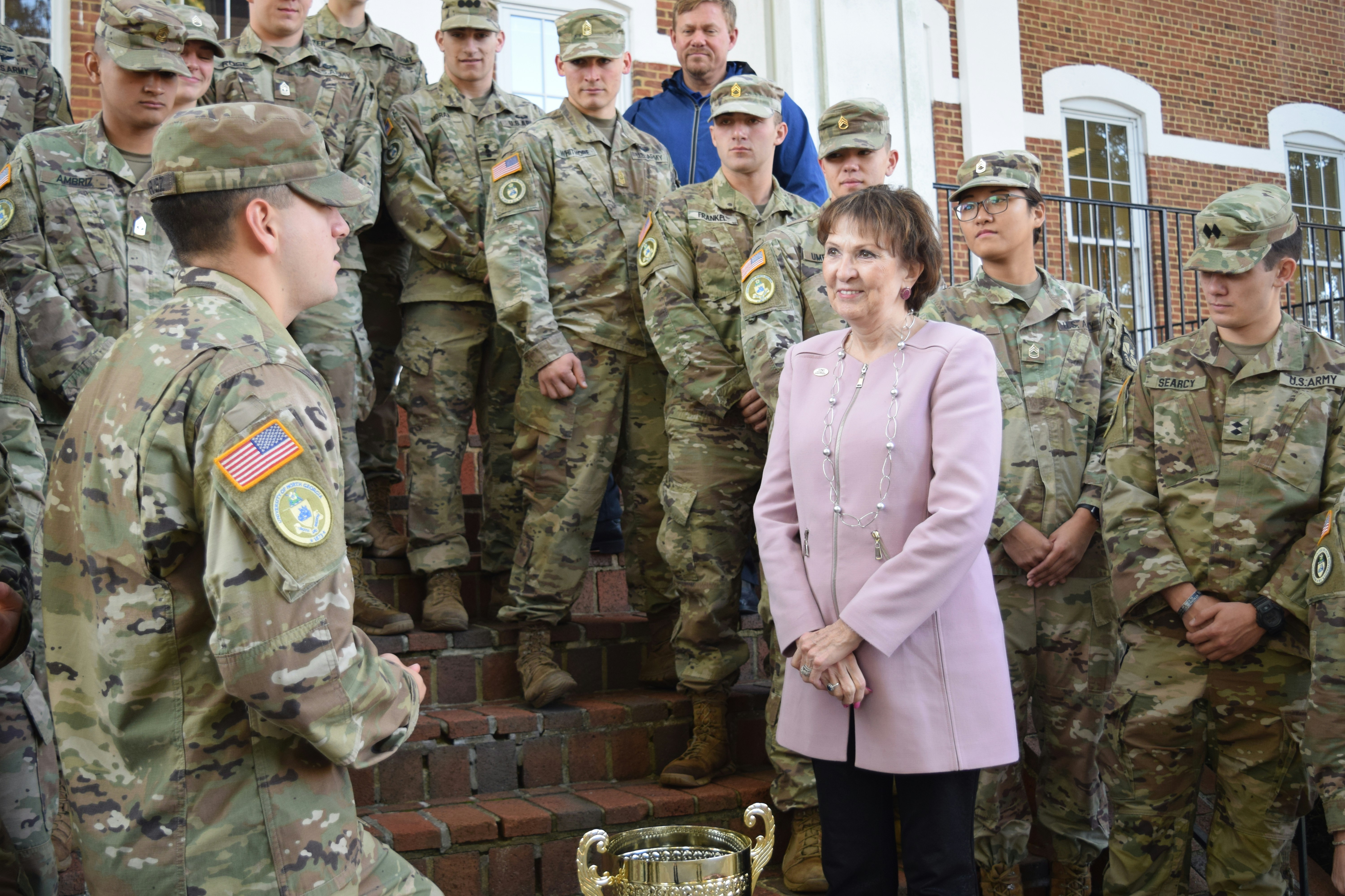 Woman wearing customized pins