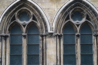 a couple of large windows sitting next to each other