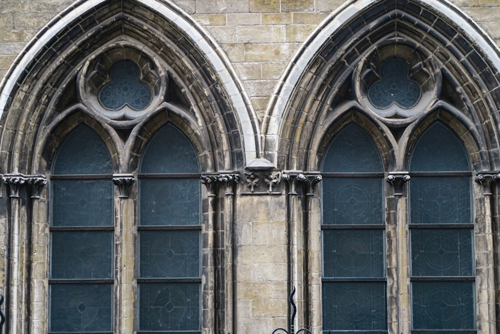 a couple of large windows sitting next to each other