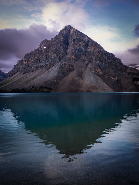 photo of Bow Lake Mountain range near Alberta