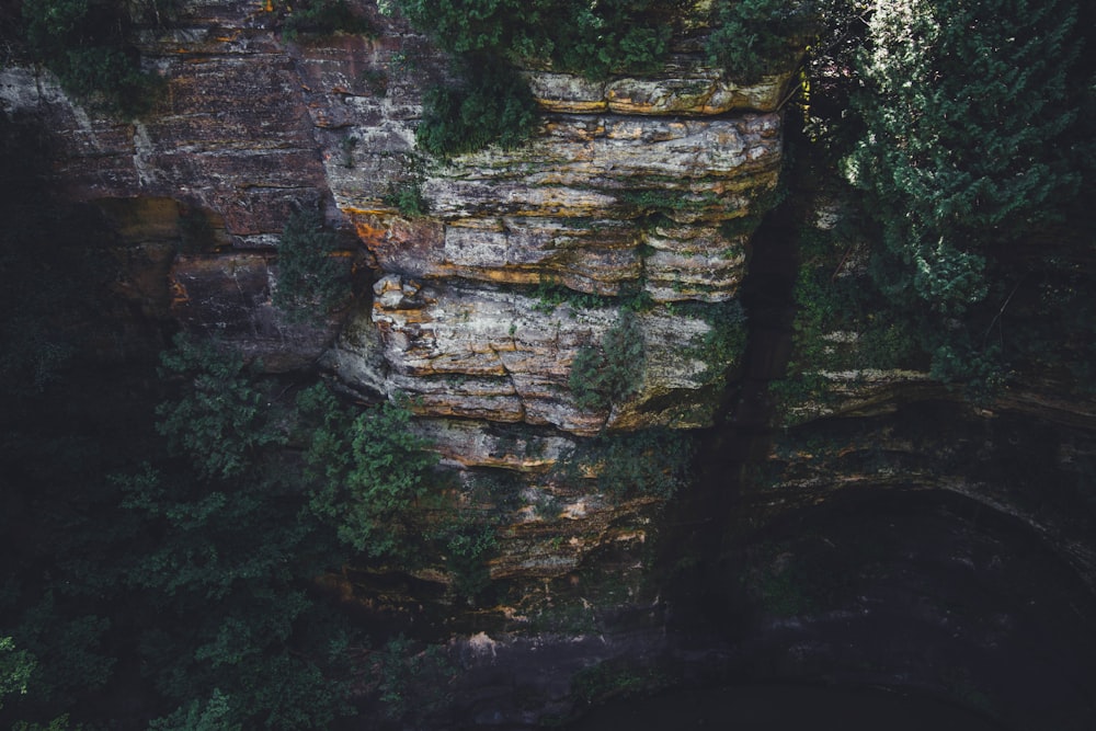 brown and gray rock formation