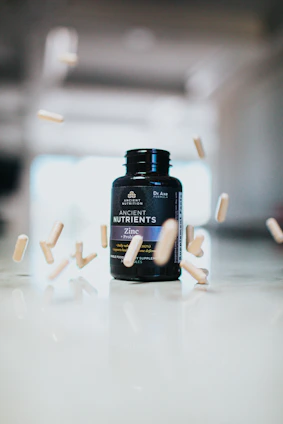 black and white labeled bottle