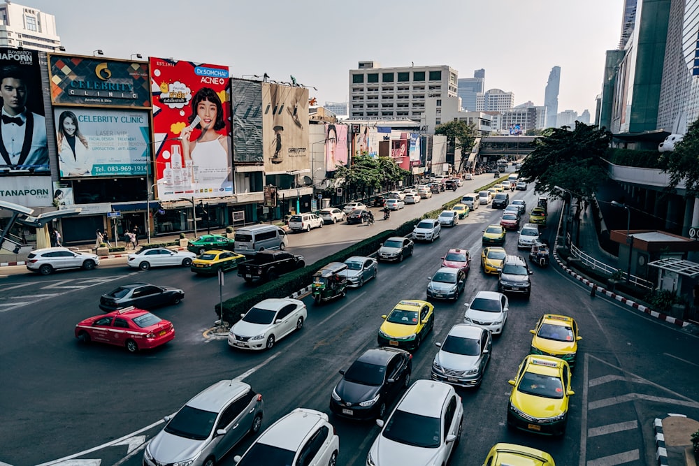 cars parked on the side of the road during daytime