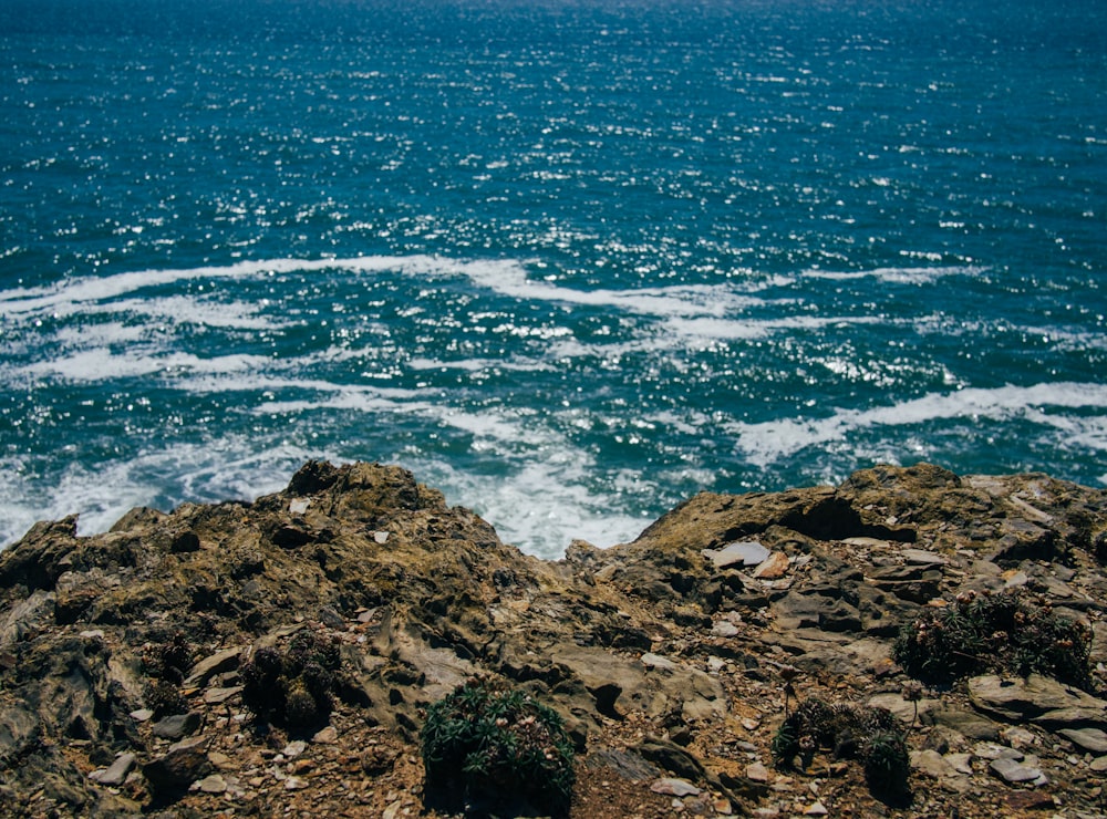 brown rock formation near body of water during daytime