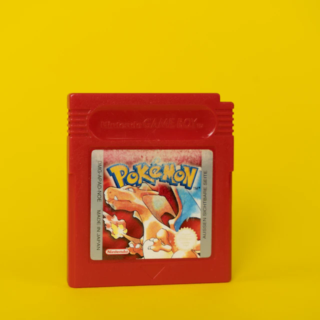 A Pokemon Red cartridge for the Nintendo Game Boy