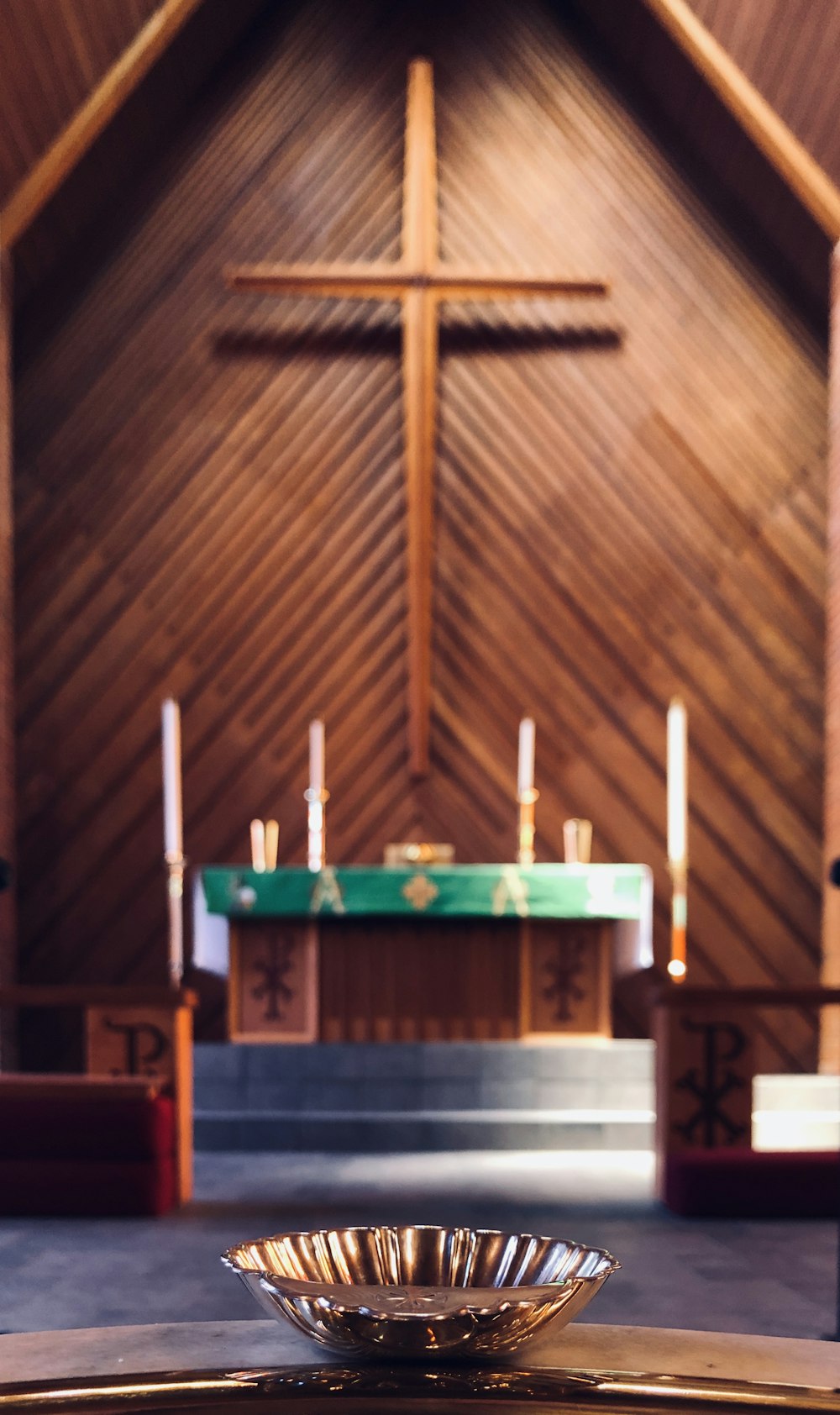 brown wooden church with cross