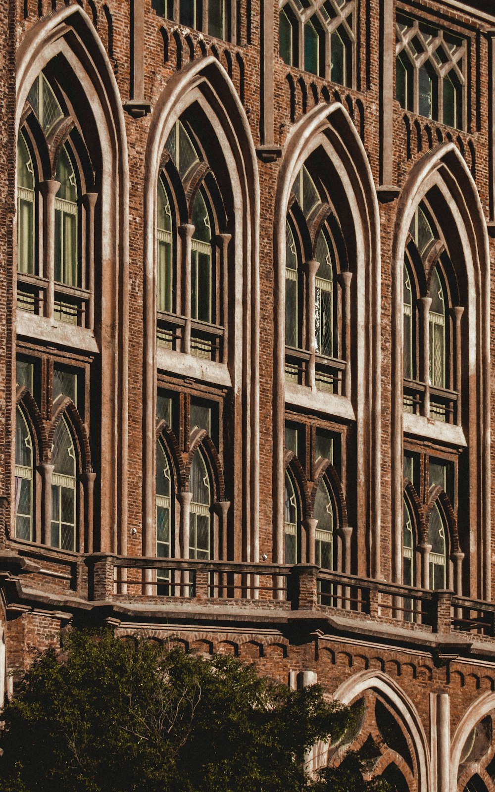 brown and green concrete building