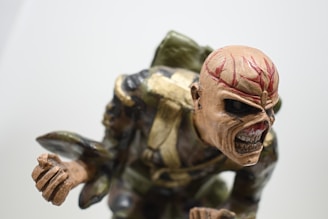 A close-up of a game character with intricate details.