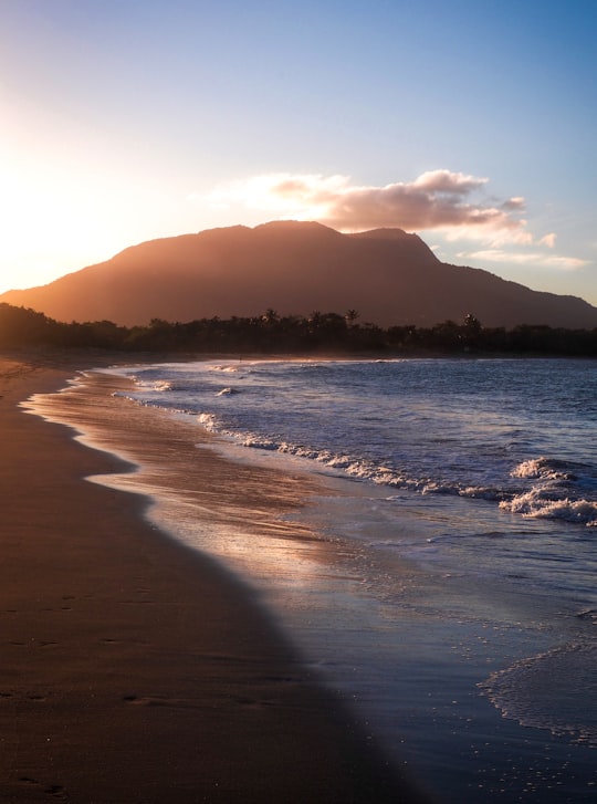 sea waves crashing on shore during sunset in Puerto Plata Dominican Republic