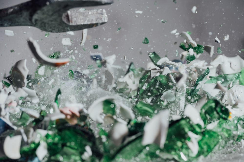 green and white vegetable on stainless steel sink