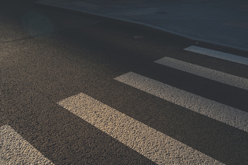 black and white pedestrian lane