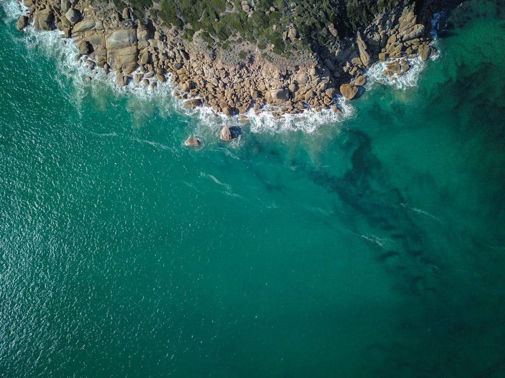 aerial view of body of water