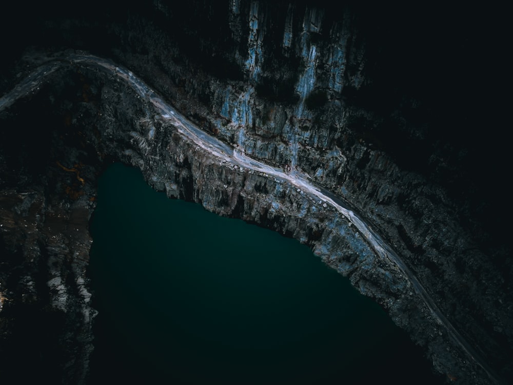 aerial view of a bridge over a river