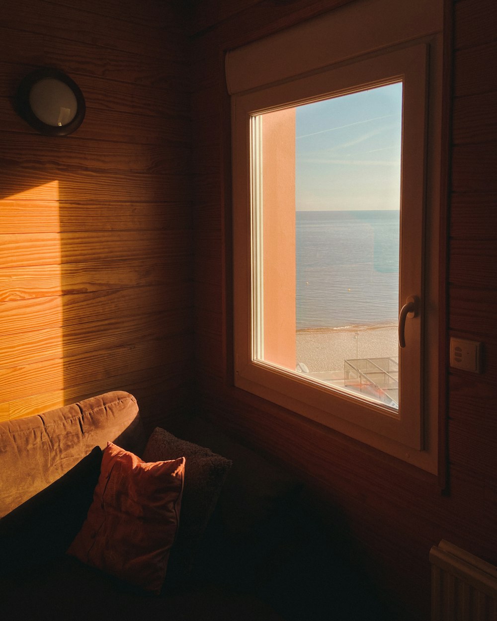 white wooden framed glass window