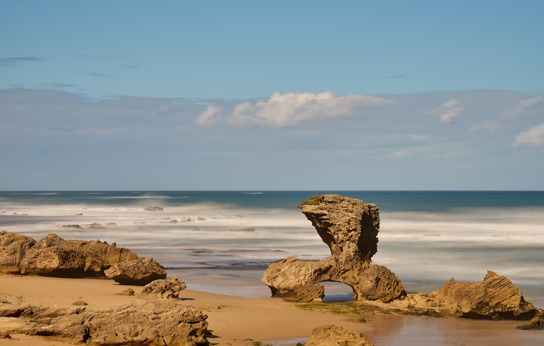 brown rock formation on seashore during daytime