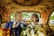 A happy couple enjoying a luxurious limousine ride on their wedding day.
