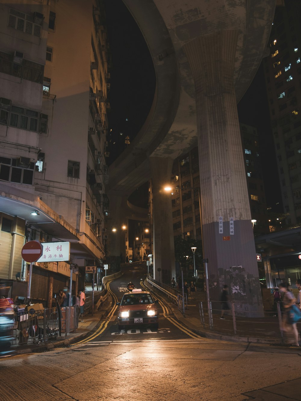 cars on road during night time