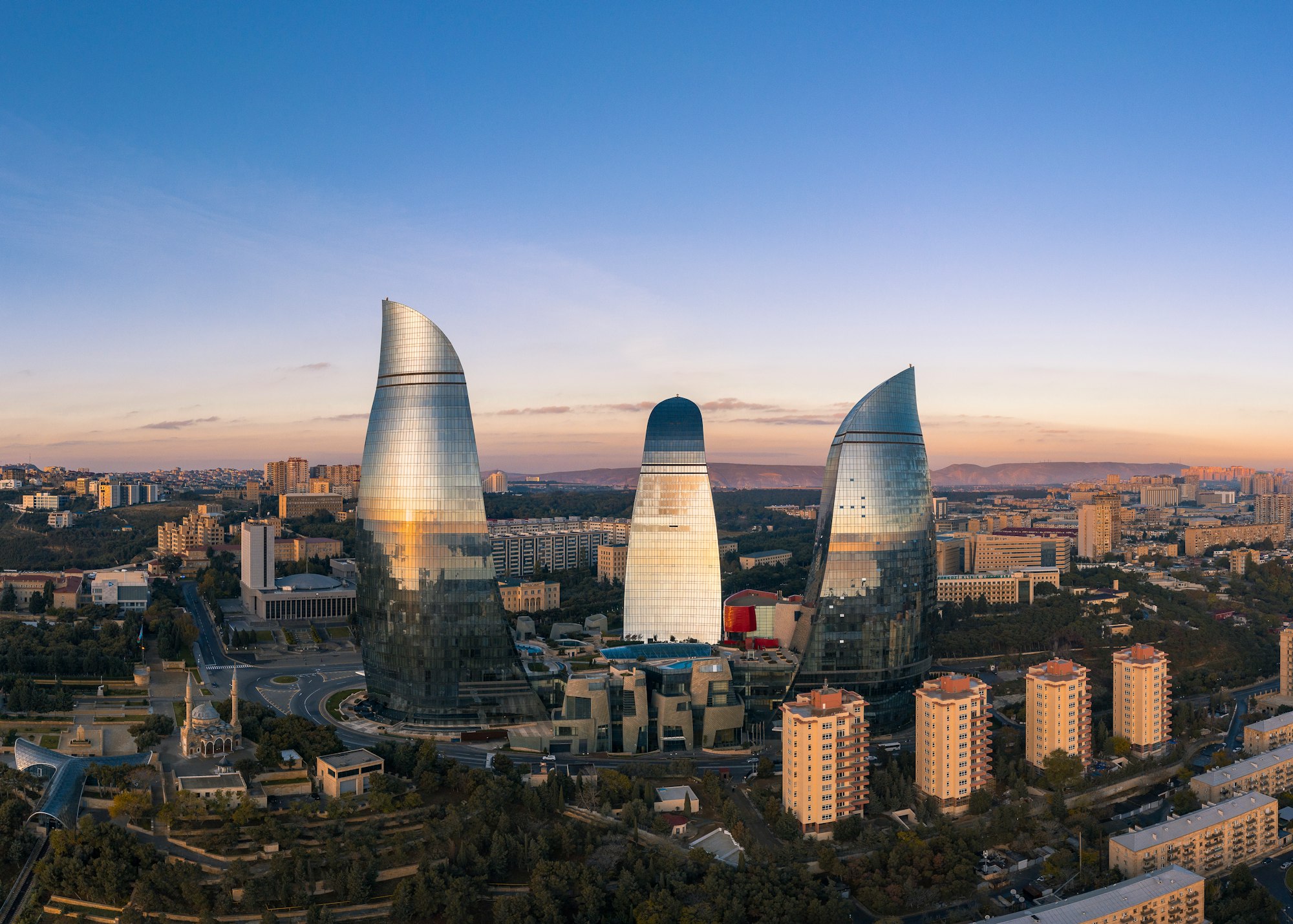 Baku Cityscape with Flame Towers