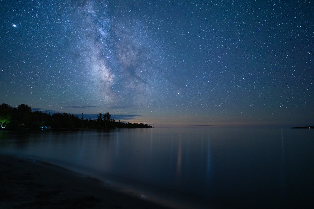 body of water under blue sky