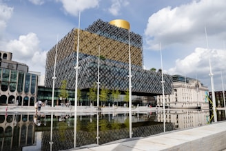 yellow and gray metal frame glass building