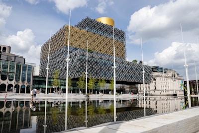 yellow and gray metal frame glass building