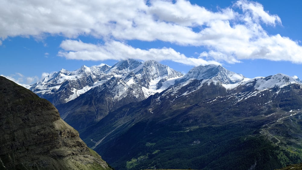 snow covered mountain under cloudy sky during daytime