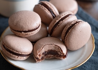 brown cookies on white ceramic plate