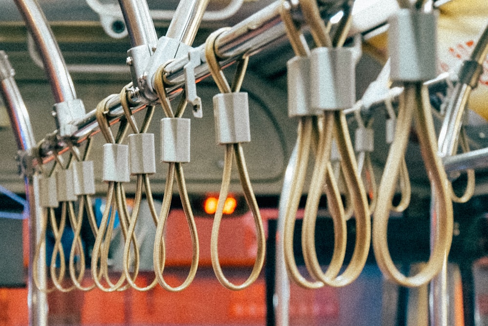 white and orange electric wires