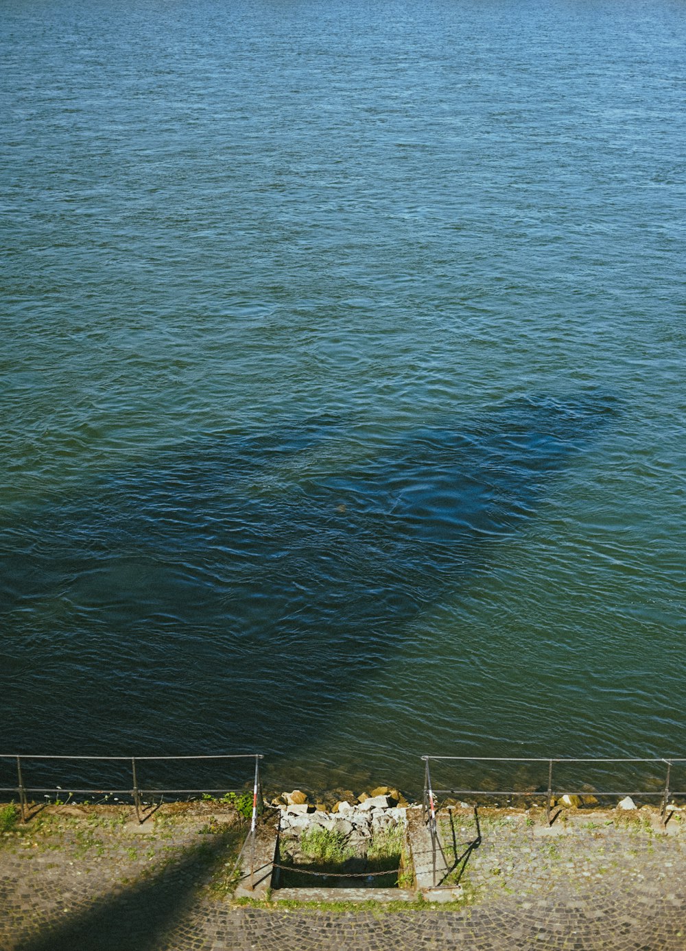 body of water near white metal fence during daytime