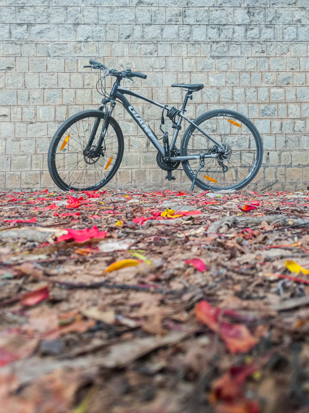 black and gray mountain bike