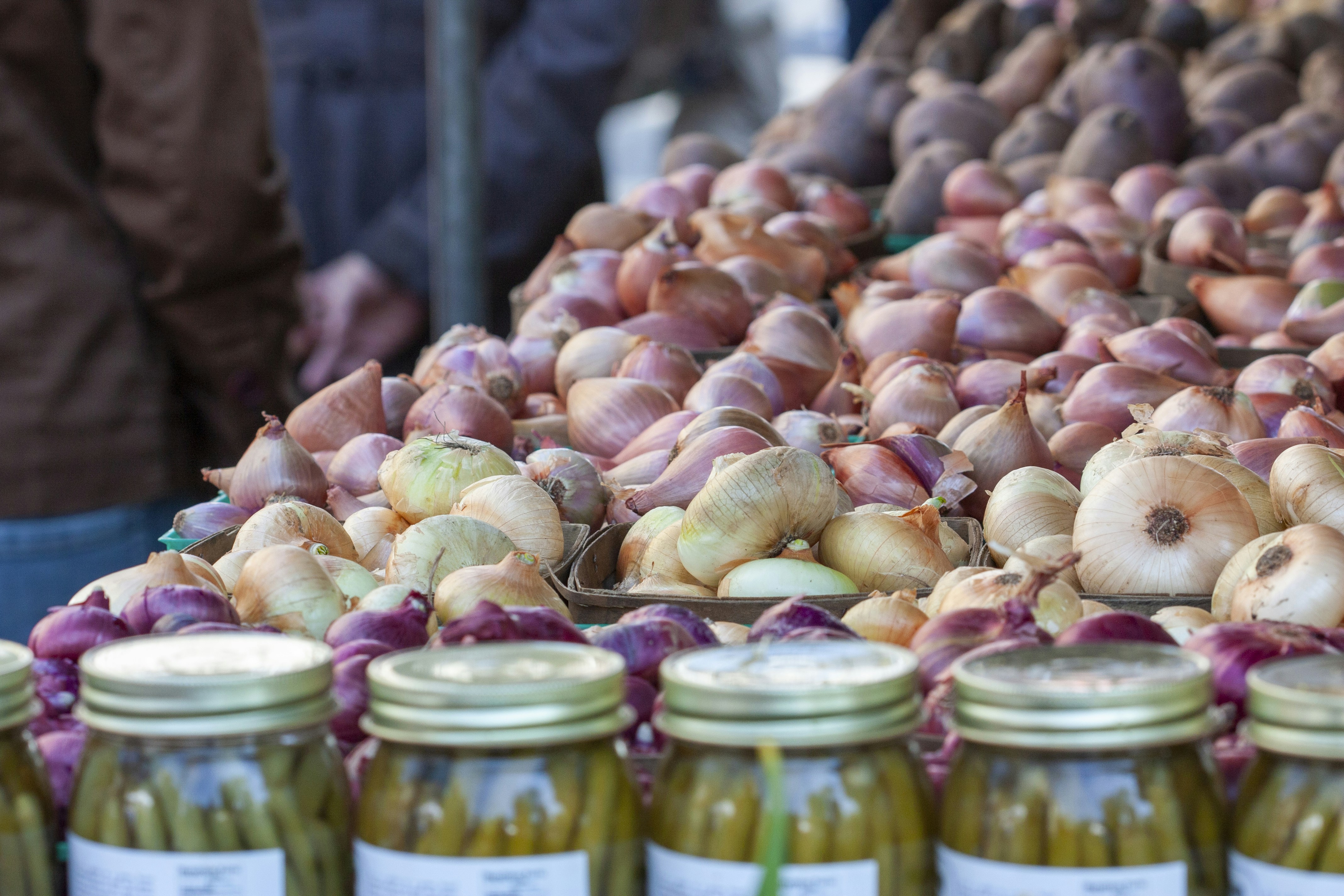 Brown garlic on jar