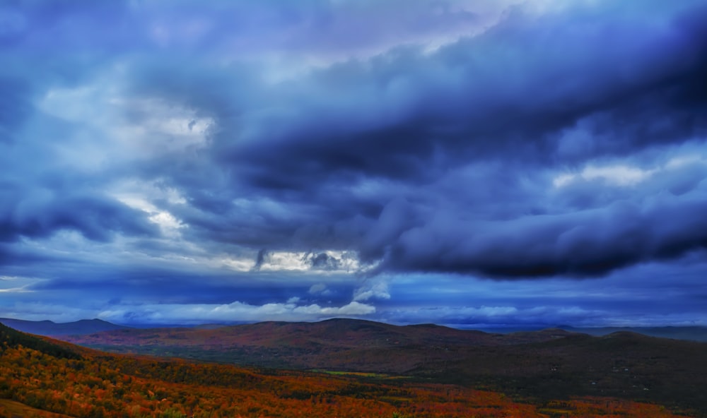 brown field under gray clouds